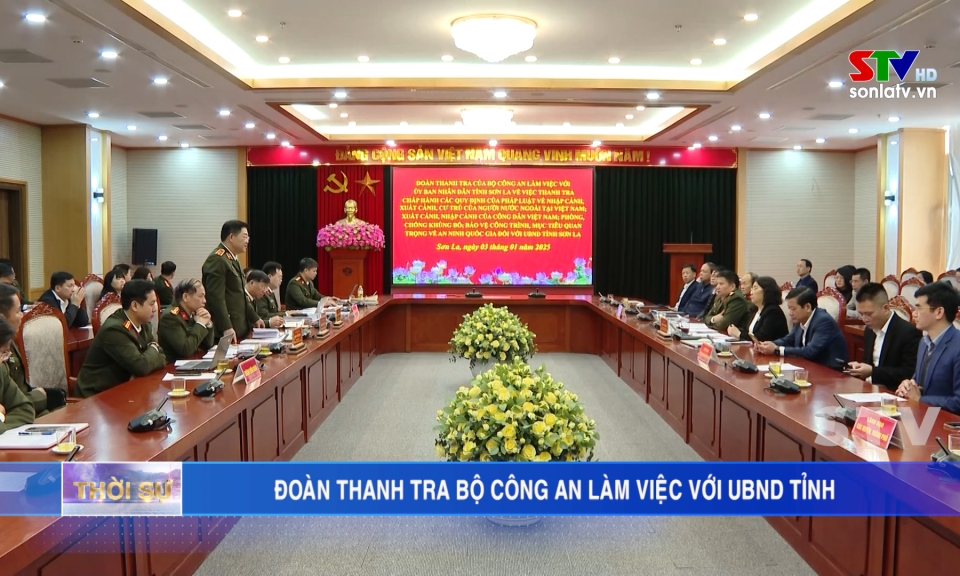 Đoàn thanh Tra Bộ Công an làm việc với UBND tỉnh