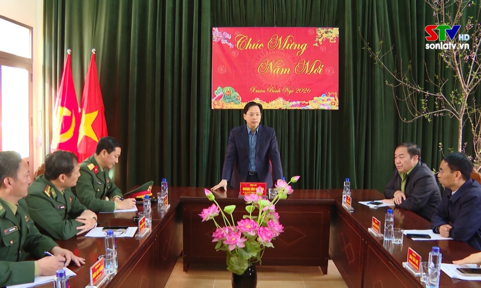 Thường trực Tỉnh ủy thăm, l&agrave;m việc với Đồn Bi&ecirc;n ph&ograve;ng Mường Lạn
